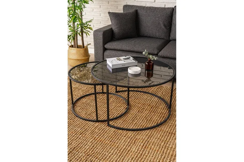 Kashiwa Sohvapöytä 80 cm - Musta - Huonekalut - Pöytä & ruokailuryhmä - Apupöytä & sivupöytä - Sarjapöytä