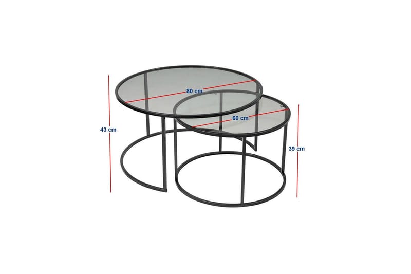 Kashiwa Sohvapöytä 80 cm - Musta - Huonekalut - Pöytä & ruokailuryhmä - Sohvapöytä