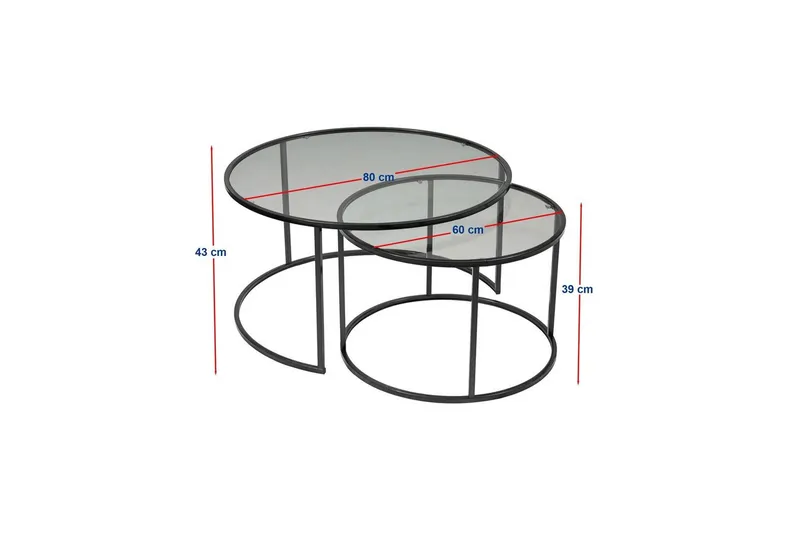 Kashiwa Sohvapöytä 80 cm - Musta - Huonekalut - Pöytä & ruokailuryhmä - Apupöytä & sivupöytä - Sarjapöytä