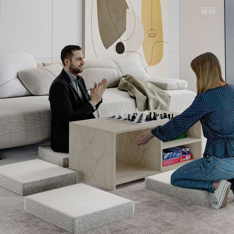 Kavon sohvapöytäsetti 90x44,1x45 cm - Travertiini - Huonekalut - Pöytä & ruokailuryhmä - Sohvapöytä