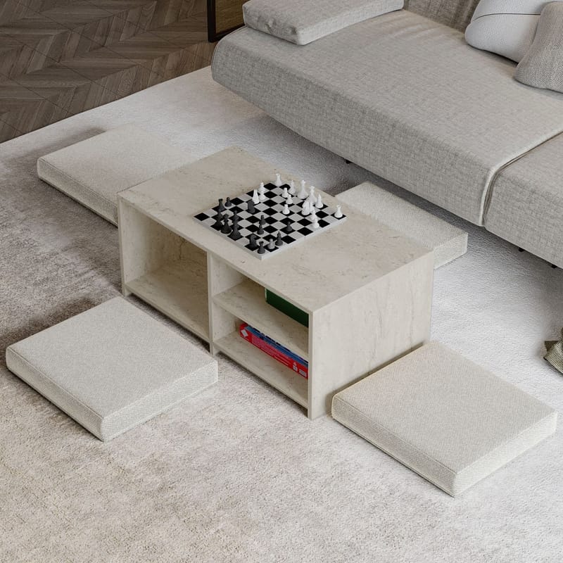 Kavon sohvapöytäsetti 90x44,1x45 cm - Travertiini - Huonekalut - Pöytä & ruokailuryhmä - Sohvapöytä