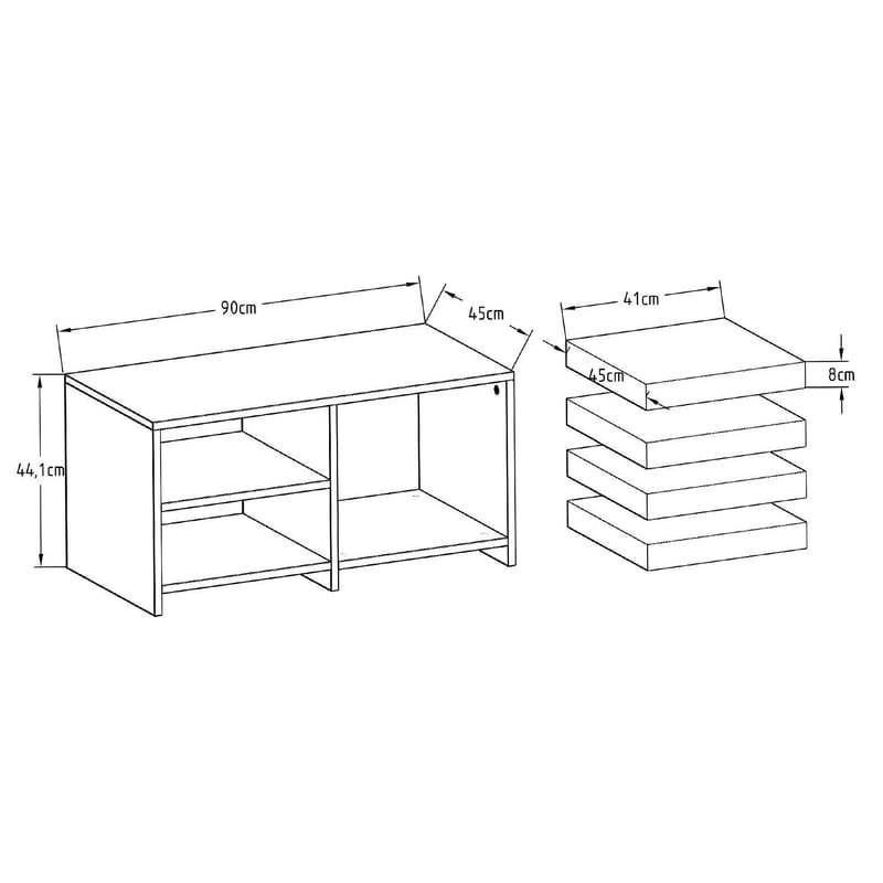 Kavon sohvapöytäsetti 90x44,1x45 cm - Travertiini - Huonekalut - Pöytä & ruokailuryhmä - Sohvapöytä