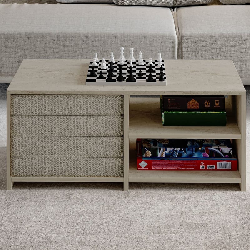 Kavon sohvapöytäsetti 90x44,1x45 cm - Travertiini - Huonekalut - Pöytä & ruokailuryhmä - Sohvapöytä