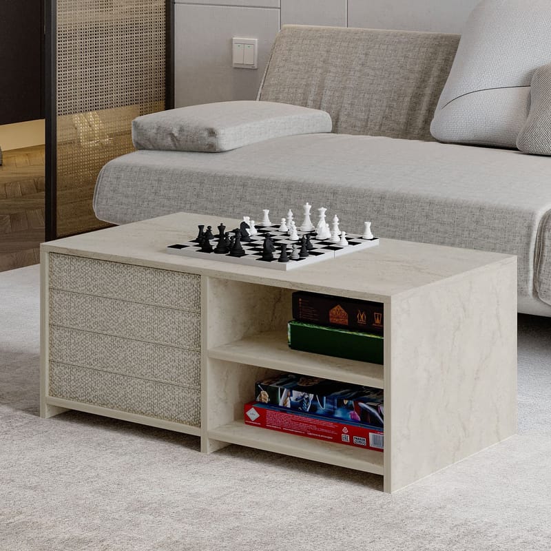 Kavon sohvapöytäsetti 90x44,1x45 cm - Travertiini - Huonekalut - Pöytä & ruokailuryhmä - Sohvapöytä