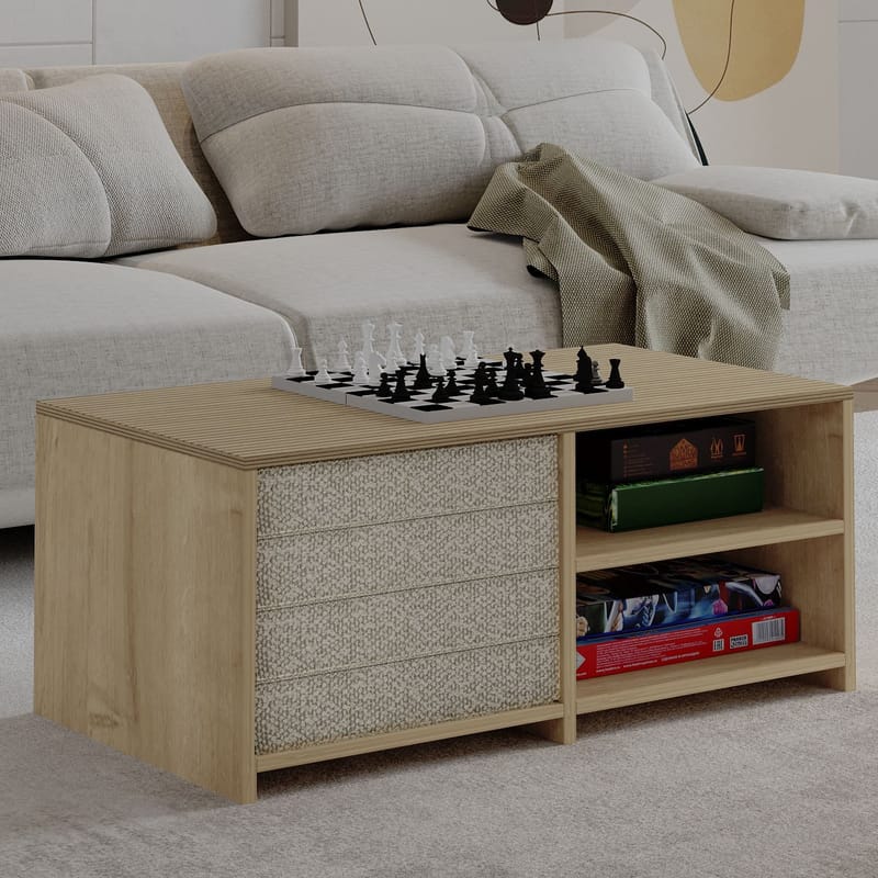 Kavon sohvapöytäsetti 90x44,1x45 cm - Warm Oak ja Sapphire Oak - Huonekalut - Pöytä & ruokailuryhmä - Sohvapöytä