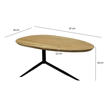 Kelora-sohvapöytä 87 cm, ovaali - Luonnollinen vaaleanruskea/musta - Huonekalut - Pöytä & ruokailuryhmä - Sohvapöytä