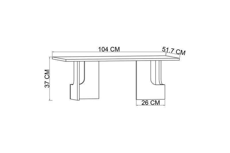 Kiros Sohvapöytä 104 cm - Beige - Huonekalut - Pöytä & ruokailuryhmä - Sohvapöytä