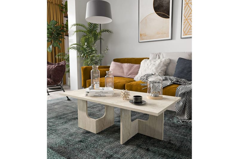 Kiros Sohvapöytä 104 cm - Beige - Huonekalut - Pöytä & ruokailuryhmä - Sohvapöytä