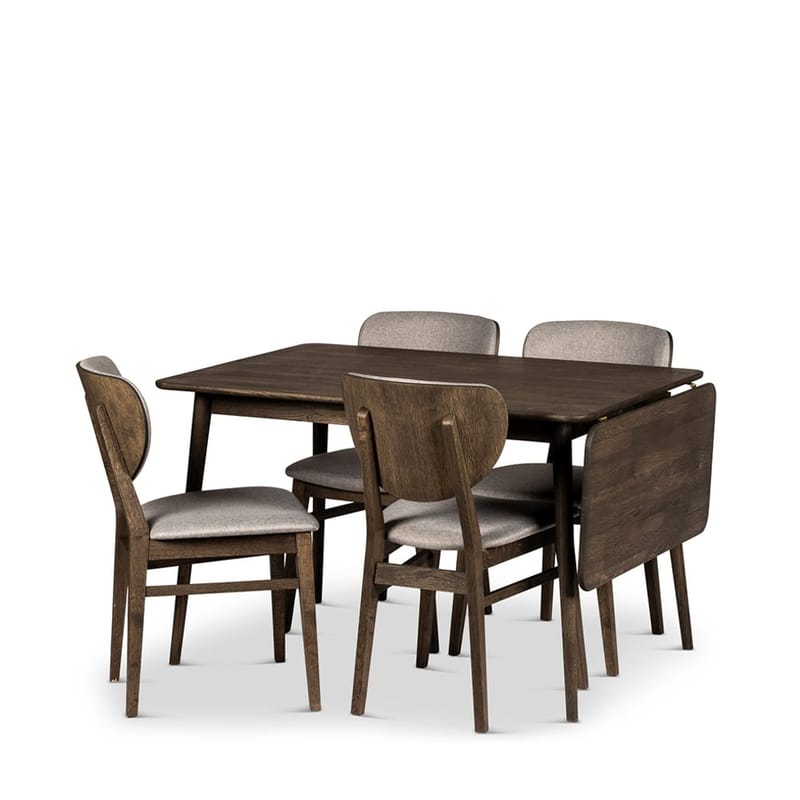 Klaffbord Nyborg 160 cm tuoleineen, Pöytä ja 4 Smögen-tuolia