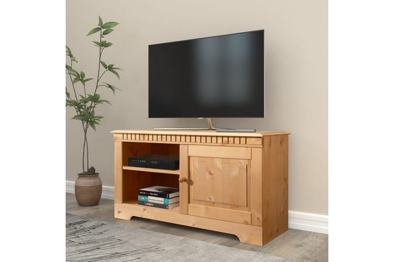 Konsolipöytä Loft24 Cubrix-lowboard, yksi ovi Natur - Huonekalut - Pöytä & ruokailuryhmä - Apupöytä & sivupöytä - Eteispöytä