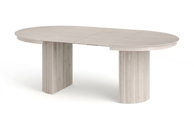 Kopparbo-ruokailuryhmä, jatkettava, pyöreä 120-220 cm, valkolakattu, 4 Eira-ruokatuolia - Valkokuultokäsitelty - Huonekalut - Pöytä & ruokailuryhmä - Ruokailuryhmä