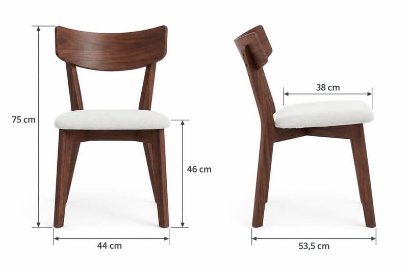 Kopparbo-ruokailuryhmä, pyöreä 180 cm, pähkinäpuu, ja 8 Amelia-ruokatuolia istuintyynyillä - Pähkinä - Huonekalut - Pöytä & ruokailuryhmä - Ruokailuryhmä