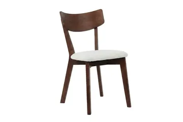 Kopparbo-ruokailuryhmä, pyöreä 180 cm:n pähkinänvärinen pöytä ja 8 pehmustettua Amelia-ruokapöydän tuolia - Pähkinä - Huonekalut - Pöytä & ruokailuryhmä - Ruokailuryhmä