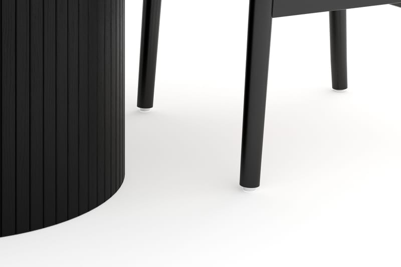 Kopparbo Ruokailuryhmä 106 cm Pyöreä ja 4 Dastoori Tuolia - Musta - Huonekalut - Pöytä & ruokailuryhmä - Ruokailuryhmä