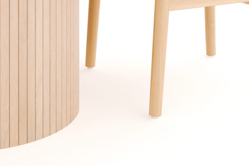 Kopparbo Ruokailuryhmä 130 cm Pyöreä ja 4 Dastoori Tuolia - Beige - Huonekalut - Pöytä & ruokailuryhmä - Ruokailuryhmä