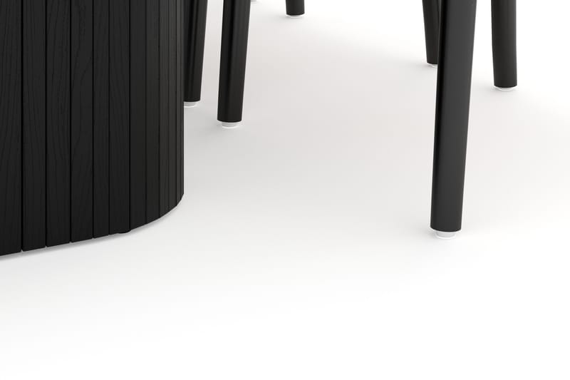 Kopparbo Ruokailuryhmä 160 cm ja 6 Dastoori Tuolia - Musta - Huonekalut - Pöytä & ruokailuryhmä - Ruokailuryhmä