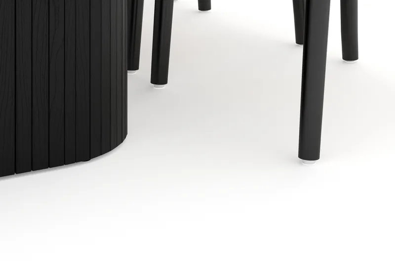 Kopparbo Ruokailuryhmä 160 cm ja 6 Dastoori Tuolia - Musta - Huonekalut - Pöytä & ruokailuryhmä - Ruokailuryhmä