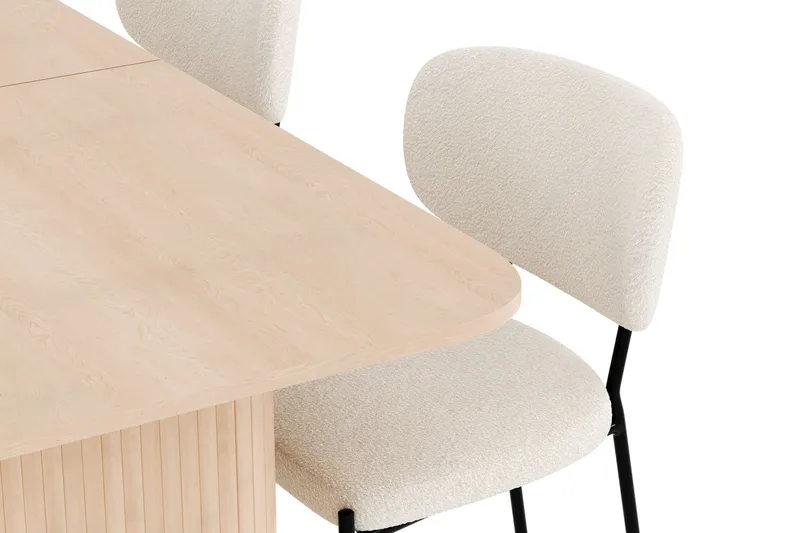 Kopparbo Ruokailuryhmä 180-240 cm Jatkettava, 4 Gemmiano Ruokatuolia - Whitewash - Huonekalut - Pöytä & ruokailuryhmä - Ruokailuryhmä