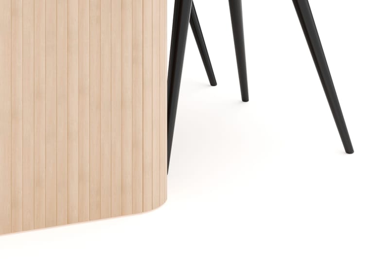 Kopparbo Ruokailuryhmä 180-240 cm Jatkettava, 4 Valeri Samettituolia - Whitewash - Huonekalut - Pöytä & ruokailuryhmä - Ruokailuryhmä