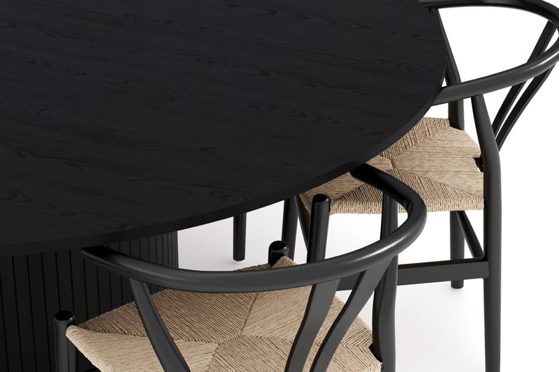 Kopparbo Ruokailuryhmä 180 cm ja 6 Dastoori Tuolia - Musta - Huonekalut - Pöytä & ruokailuryhmä - Ruokailuryhmä