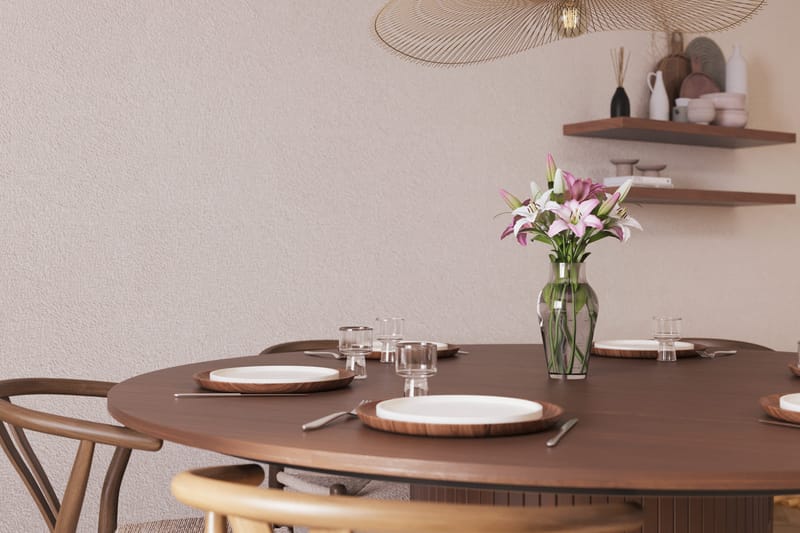 Kopparbo Ruokailuryhmä 180 cm ja 6 Dastoori Tuolia - Pähkinä - Huonekalut - Pöytä & ruokailuryhmä - Ruokailuryhmä