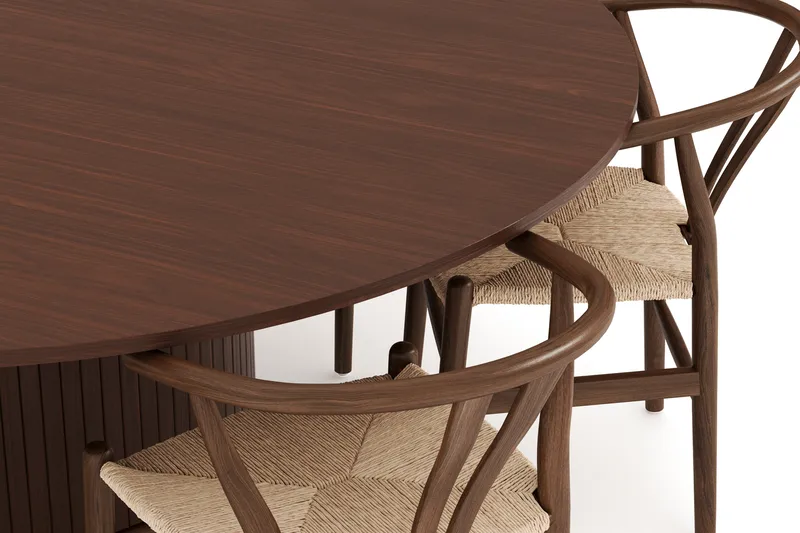 Kopparbo Ruokailuryhmä 180 cm ja 6 Dastoori Tuolia - Pähkinä - Huonekalut - Pöytä & ruokailuryhmä - Ruokailuryhmä