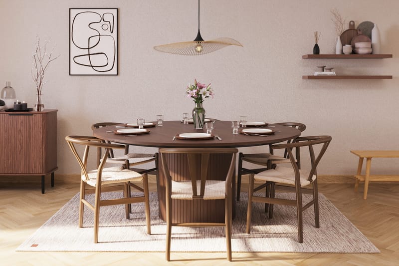 Kopparbo Ruokailuryhmä 180 cm ja 6 Dastoori Tuolia - Pähkinä - Huonekalut - Pöytä & ruokailuryhmä - Ruokailuryhmä