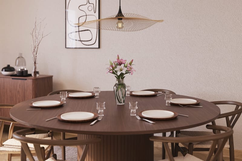 Kopparbo Ruokailuryhmä 180 cm ja 6 Dastoori Tuolia - Pähkinä - Huonekalut - Pöytä & ruokailuryhmä - Ruokailuryhmä