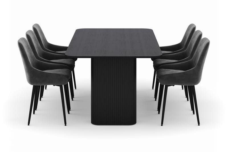 Kopparbo Ruokailuryhmä 200-206cm 6 Alsarp Ruokatuolilla - Musta - Huonekalut - Pöytä & ruokailuryhmä - Ruokailuryhmä