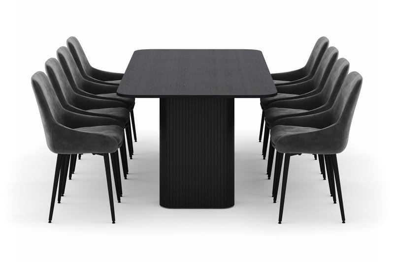 Kopparbo Ruokailuryhmä 200-206cm 8 Alsarp Ruokatuolilla - Musta - Huonekalut - Pöytä & ruokailuryhmä - Ruokailuryhmä