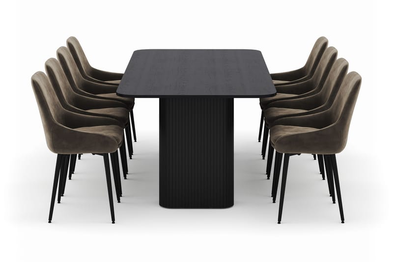 Kopparbo Ruokailuryhmä 200-206cm 8 Alsarp Ruokatuolilla - Musta - Huonekalut - Pöytä & ruokailuryhmä - Ruokailuryhmä