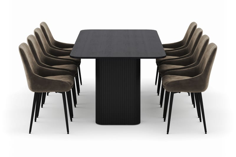 Kopparbo Ruokailuryhmä 200-206cm 8 Alsarp Ruokatuolilla - Musta - Huonekalut - Pöytä & ruokailuryhmä - Ruokailuryhmä