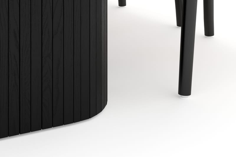 Kopparbo Ruokailuryhmä 200 cm ja 6 Dastoori Tuolia - Musta - Huonekalut - Pöytä & ruokailuryhmä - Ruokailuryhmä