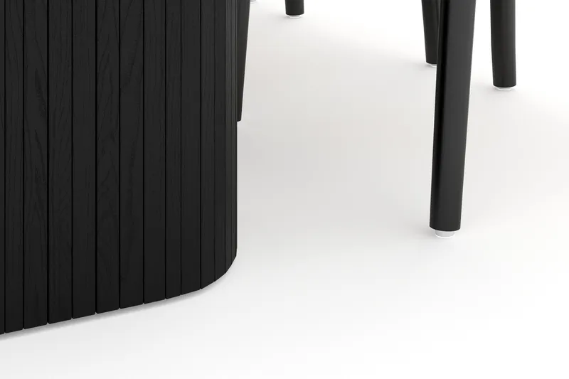 Kopparbo Ruokailuryhmä 200 cm ja 6 Dastoori Tuolia - Musta - Huonekalut - Pöytä & ruokailuryhmä - Ruokailuryhmä