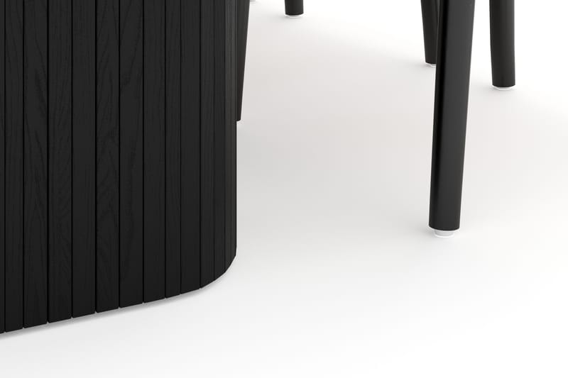 Kopparbo Ruokailuryhmä 200 cm ja 6 Dastoori Tuolia - Musta - Huonekalut - Pöytä & ruokailuryhmä - Ruokailuryhmä