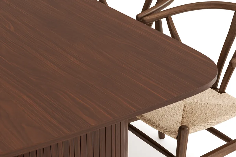 Kopparbo Ruokailuryhmä 200 cm ja 6 Dastoori Tuolia - Ruskea - Huonekalut - Pöytä & ruokailuryhmä - Ruokailuryhmä