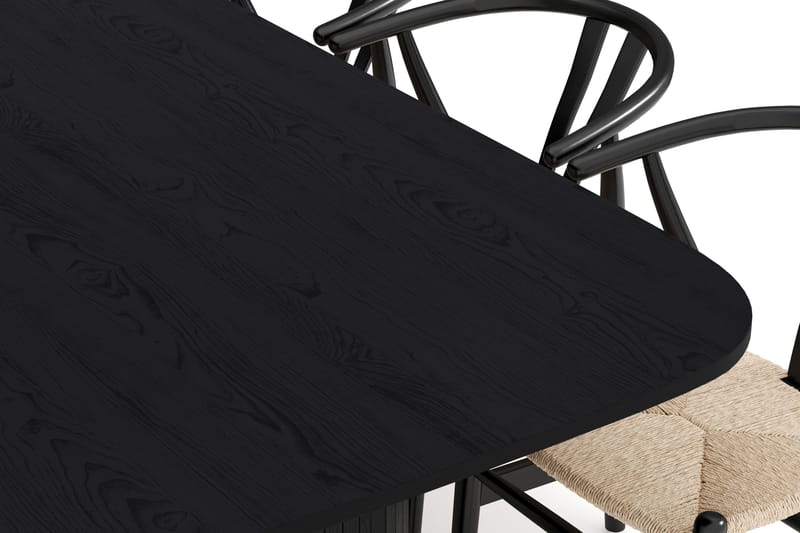 Kopparbo Ruokailuryhmä 240 cm ja 8 Dastoori Tuolia - Musta - Huonekalut - Pöytä & ruokailuryhmä - Ruokailuryhmä