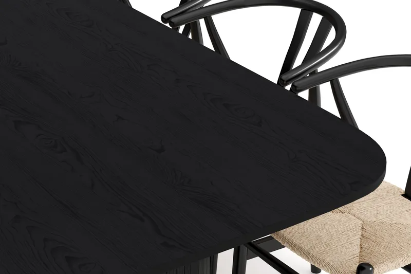 Kopparbo Ruokailuryhmä 240 cm ja 8 Dastoori Tuolia - Musta - Huonekalut - Pöytä & ruokailuryhmä - Ruokailuryhmä