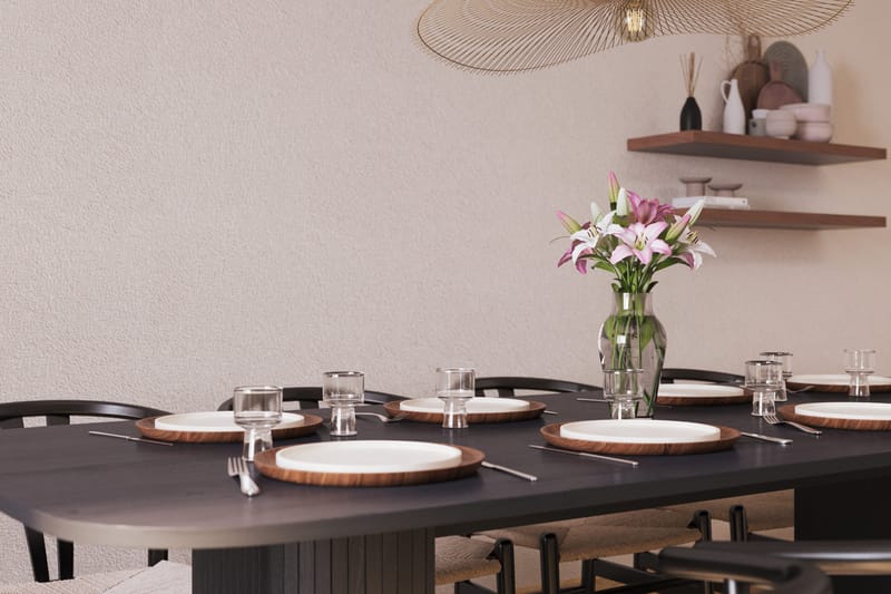 Kopparbo Ruokailuryhmä 240 cm ja 8 Dastoori Tuolia - Musta - Huonekalut - Pöytä & ruokailuryhmä - Ruokailuryhmä