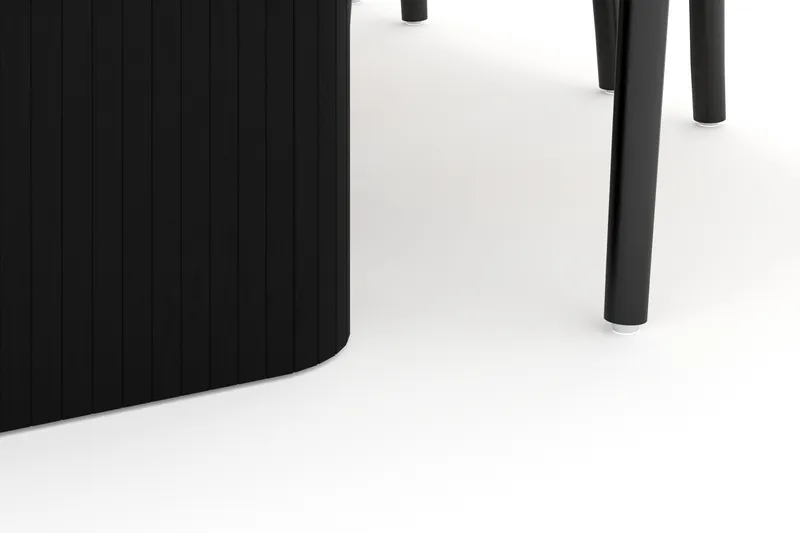 Kopparbo Ruokailuryhmä jatkettava 180-240 cm ja 6 Dastoori Tuolia - Musta - Huonekalut - Pöytä & ruokailuryhmä - Ruokailuryhmä