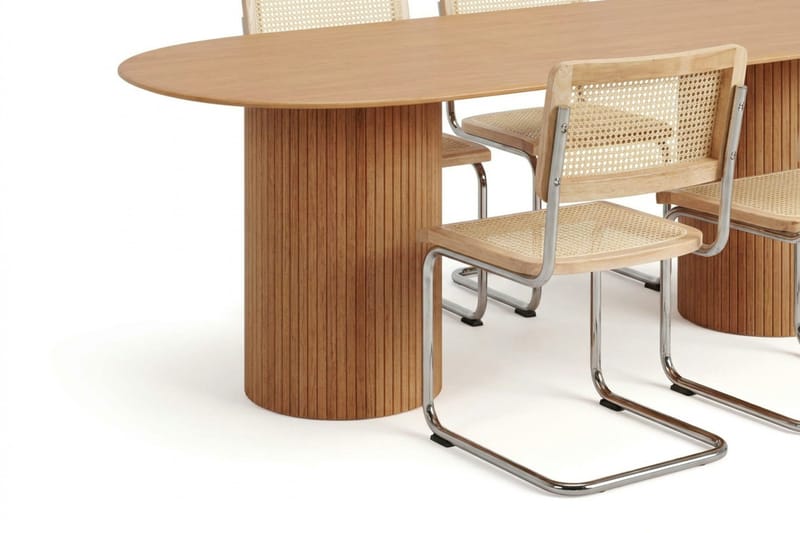 Kopparbo-ruokailuryhmä ovaali 220 cm tammi 8 Build-ruokatuolilla - Tammi - Huonekalut - Pöytä & ruokailuryhmä - Ruokailuryhmä