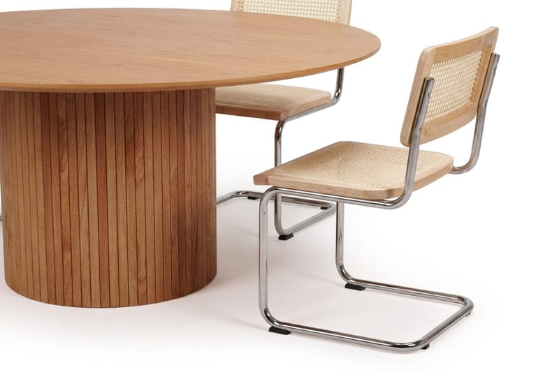 Kopparbo-ruokailuryhmä pyöreä 180 cm tammi, 8 Build-ruokatuolia - Tammi - Huonekalut - Pöytä & ruokailuryhmä - Ruokailuryhmä