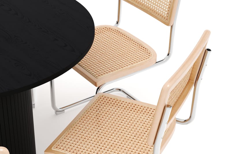 Kopparbo Ruokapöytä 106 cm ja 6 kpl Build Tuolia - Musta - Huonekalut - Pöytä & ruokailuryhmä - Ruokailuryhmä
