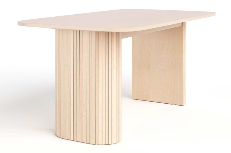 Kopparbo Ruokapöytä 160 cm 4 Filip Ruokatuolilla - Valkoinen / Taupe Bouclé - Huonekalut - Pöytä & ruokailuryhmä - Ruokailuryhmä