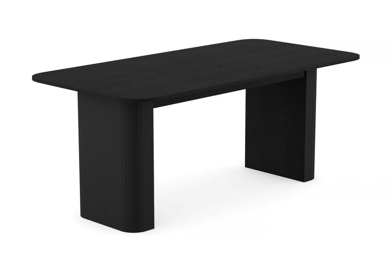 Kopparbo Ruokapöytä 180-240 cm Jatkettava 6 Winston Ruokatuolilla - Musta / Beige / Metallijalat Musta - Huonekalut - Pöytä & ruokailuryhmä - Ruokailuryhmä