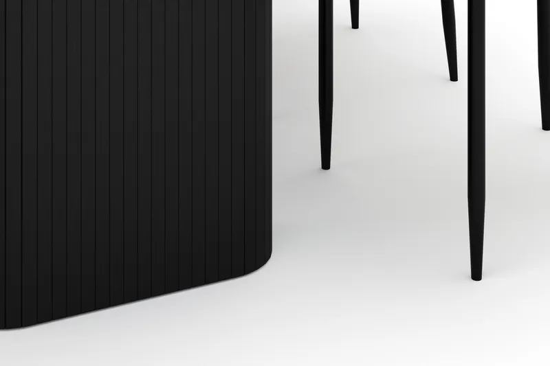 Kopparbo Ruokapöytä 180-240 cm Jatkettava ja 6 Sawako Tuolia - Musta - Huonekalut - Pöytä & ruokailuryhmä - Ruokailuryhmä