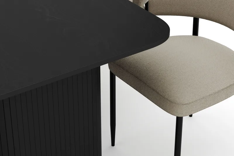 Kopparbo Ruokapöytä 180-240 cm Jatkettava ja 6 Sawako Tuolia - Musta - Huonekalut - Pöytä & ruokailuryhmä - Ruokailuryhmä