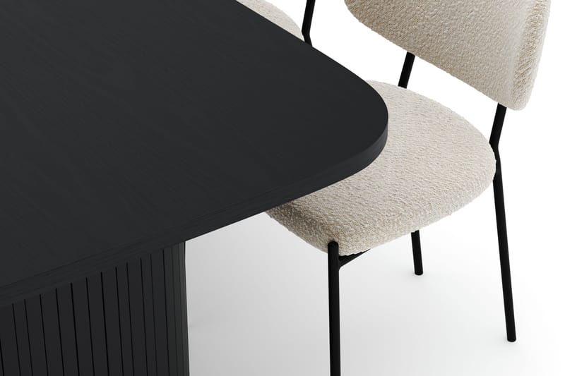 Kopparbo Ruokapöytä 200 cm ja 6 Gemmiano Tuolia - Musta - Huonekalut - Pöytä & ruokailuryhmä - Ruokailuryhmä