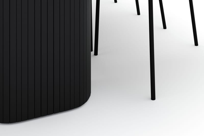 Kopparbo Ruokapöytä 200 cm ja 6 Gemmiano Tuolia - Musta - Huonekalut - Pöytä & ruokailuryhmä - Ruokailuryhmä