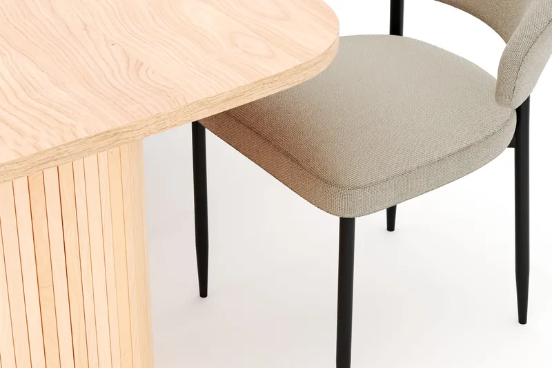 Kopparbo Ruokapöytä 200 cm ja 6 Sawako Tuolia - Luonnonväri - Huonekalut - Pöytä & ruokailuryhmä - Ruokailuryhmä